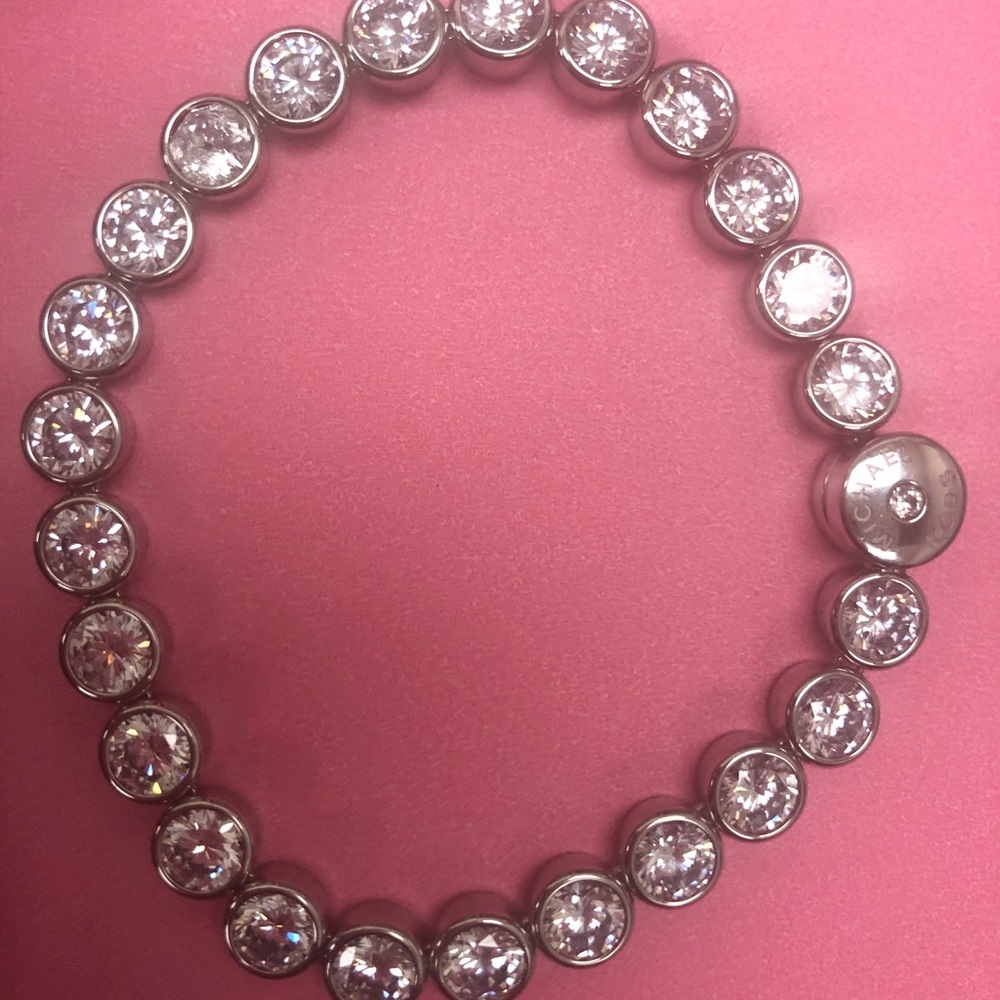 Michael Kors Silver Tone CZ Tennis Brace